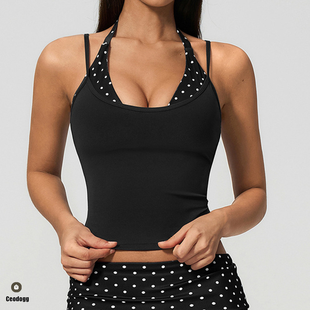 Pilates Yoga Wrap Top - Soutien-gorge de sport à bretelles pour