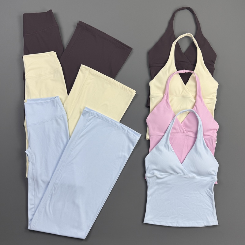 Pilates Yoga Wrap Top - Ensemble de 2 pièces pour femmes,