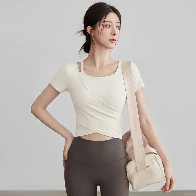 Vêtements de yoga à manches lo - Pilates Yoga Wrap Top avis et prix